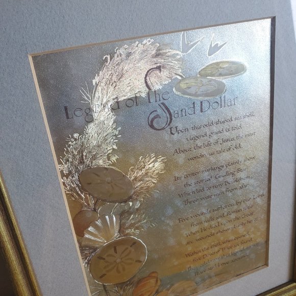 Legend of the Sand Dollar poem in vintage gold frame - Picture 8 of 8